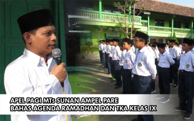 Apel Pagi MTs Sunan Ampel Pare Bahas Agenda Ramadhan dan TKA Kelas IX